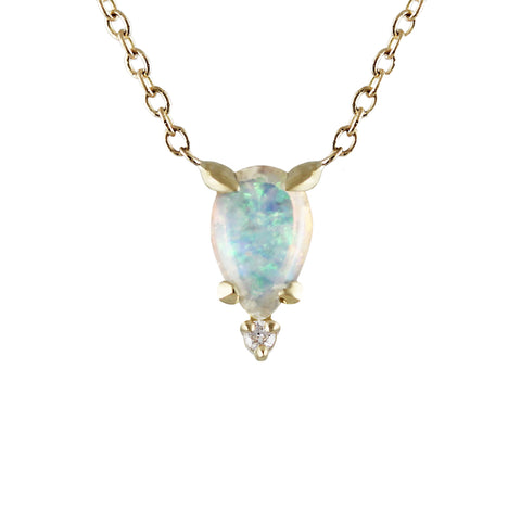 AVA OPAL SILVER NECKLACE