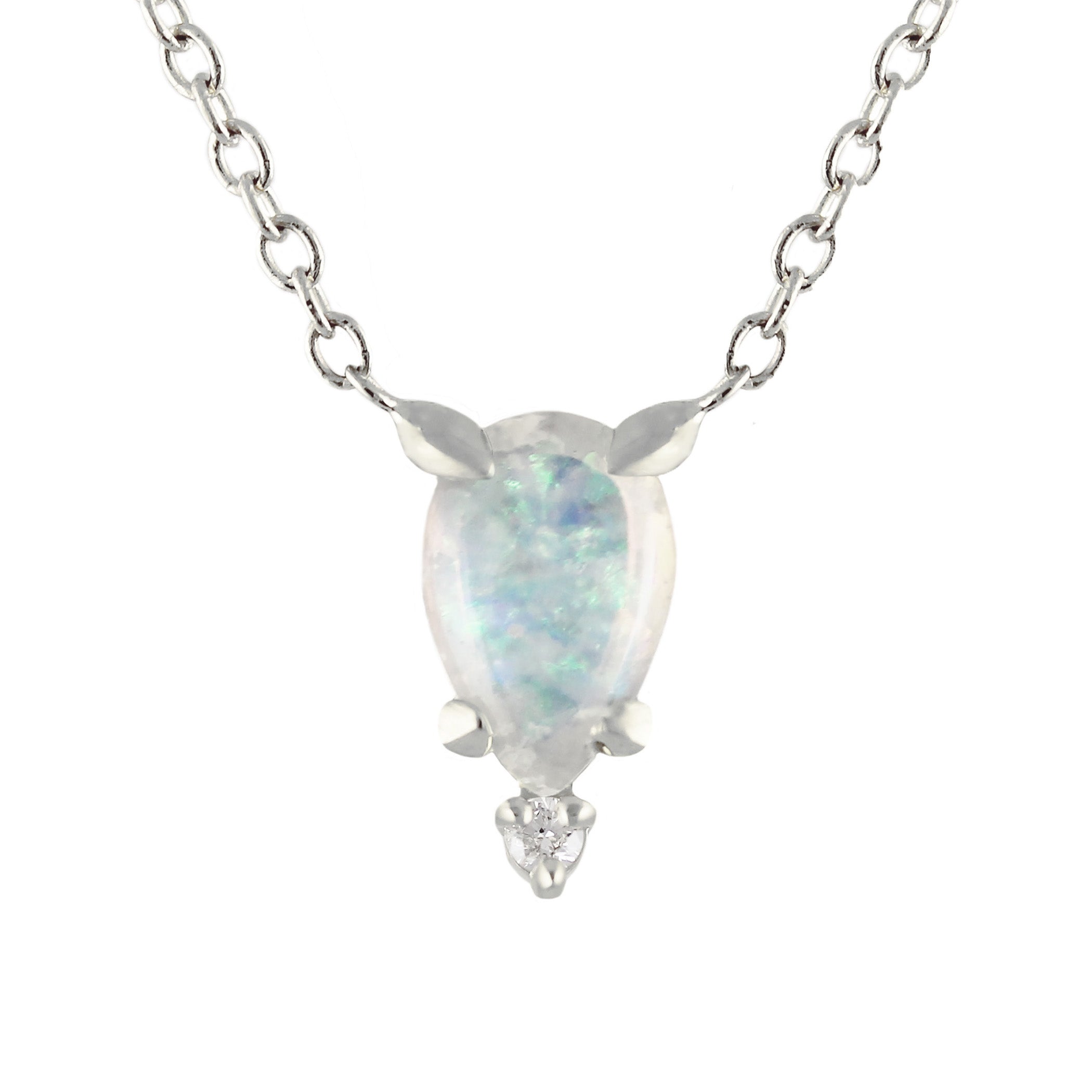 AVA OPAL SILVER NECKLACE