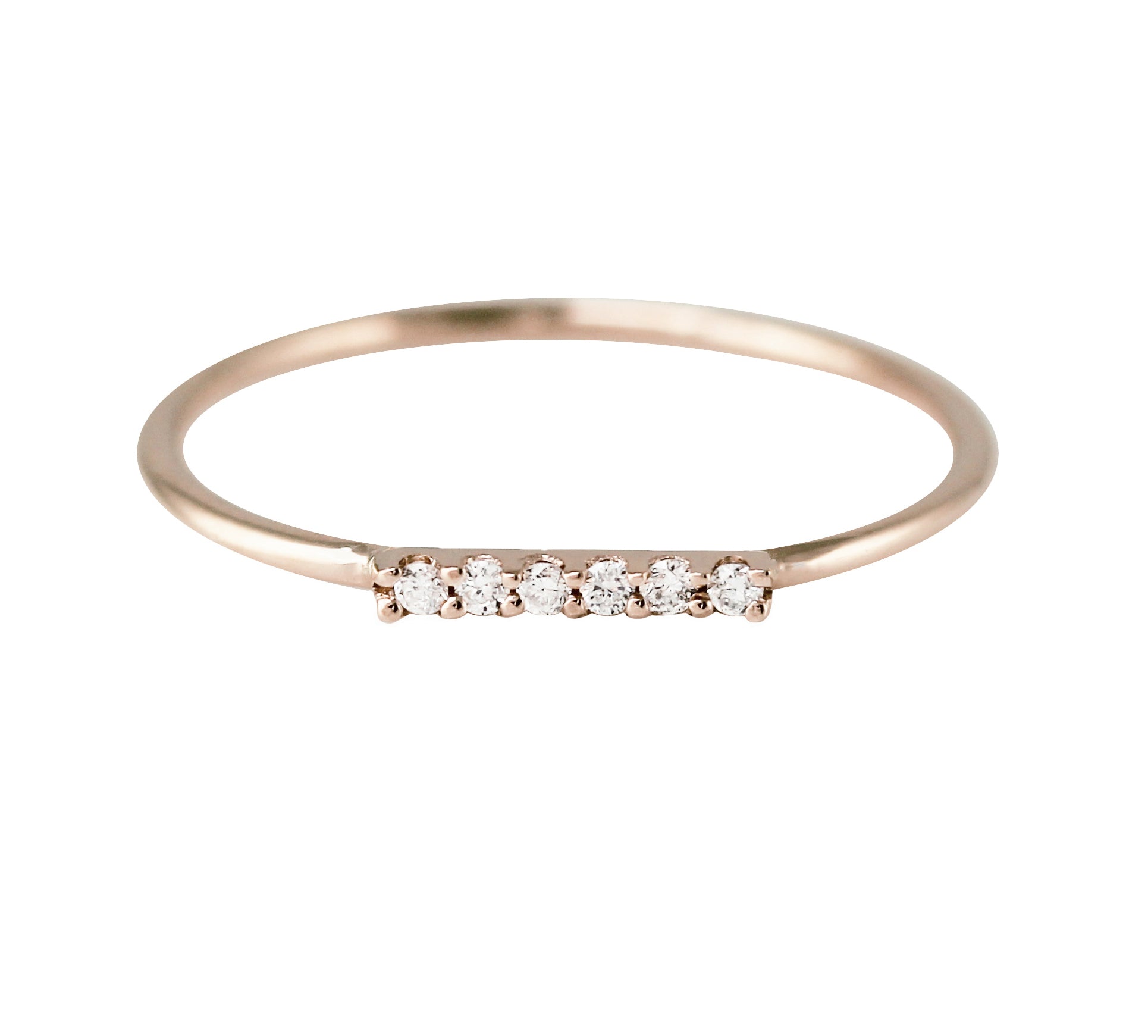 14K BAR ON TOP WITH DIAMONDS RING