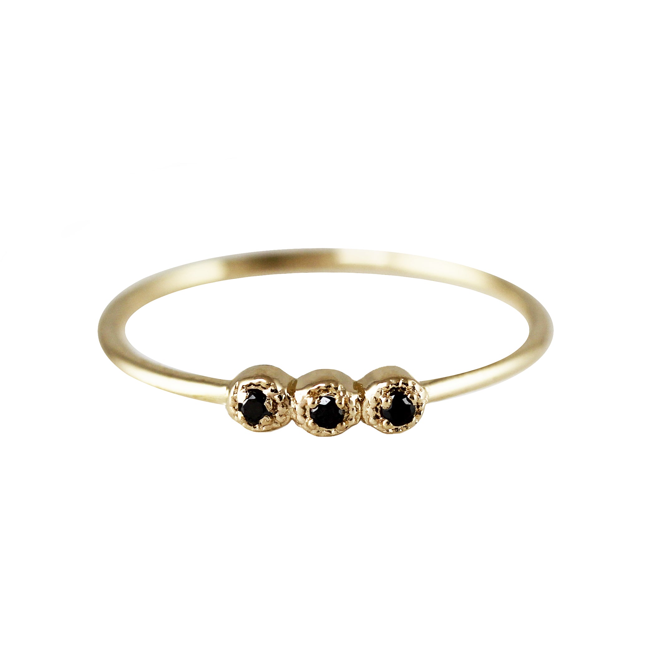 BLACK DIAMOND NUGGET TRIO RING