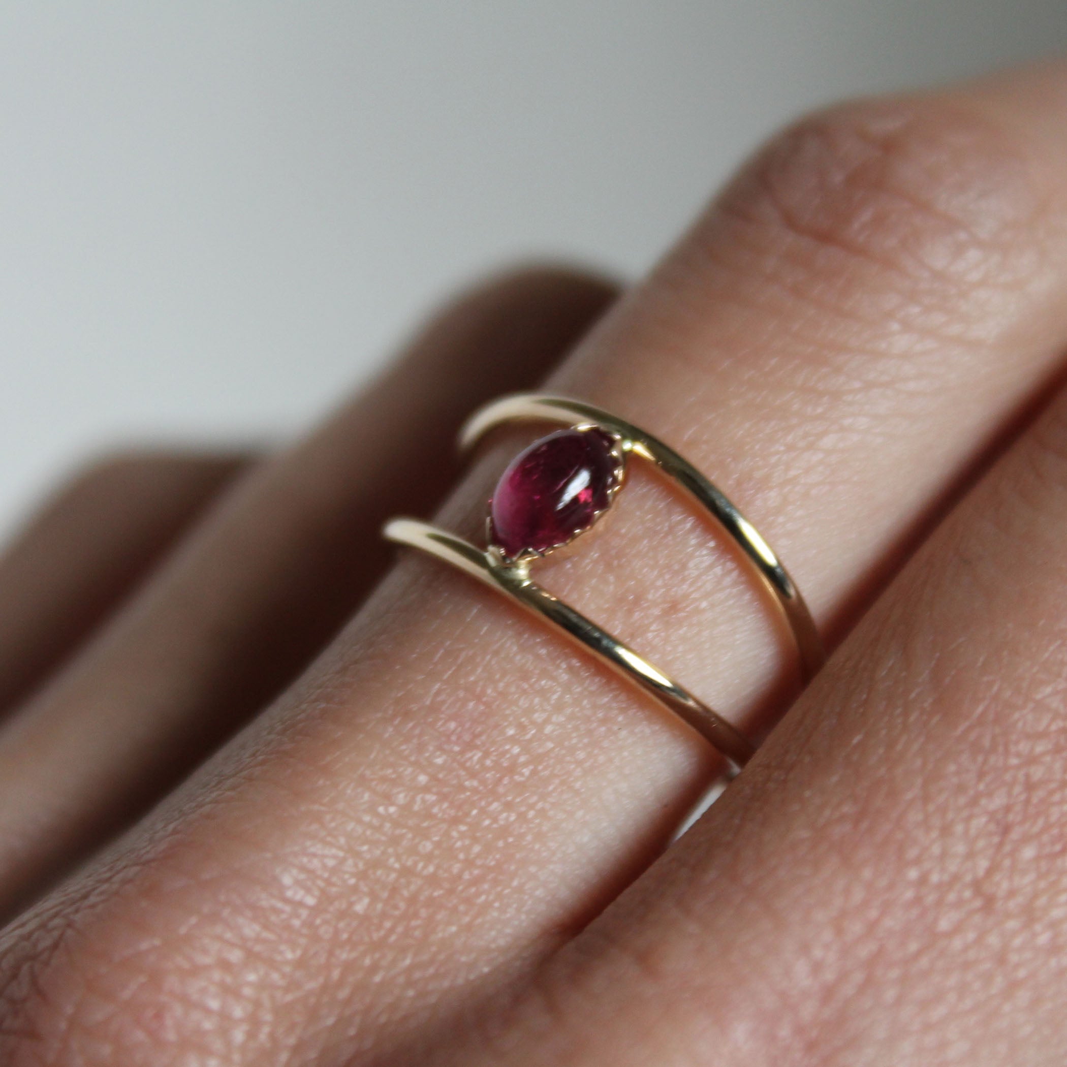 CAGED TOURMALINE RING