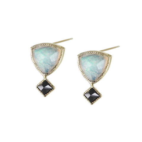 SLIP ON OPAL SILVER STUDS