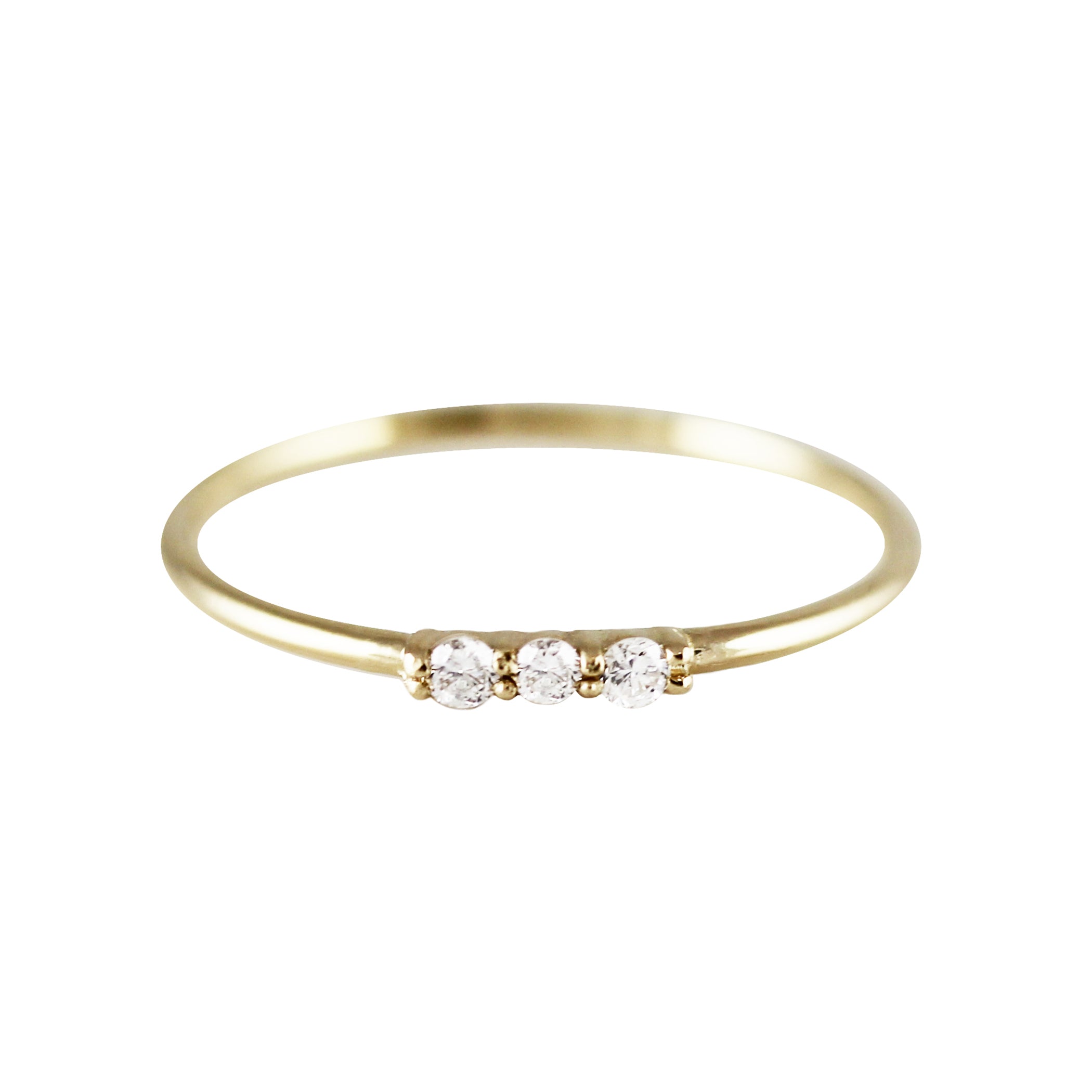 DAINTY 3 WHITE DIAMONDS RING