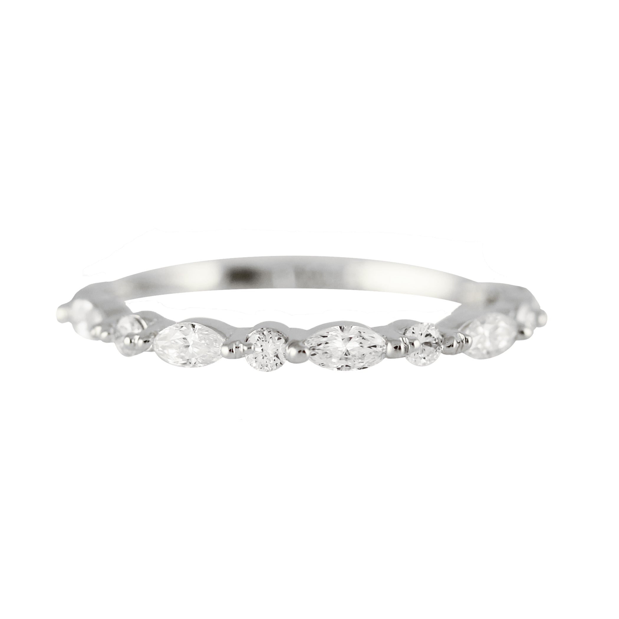 14K MARQUISE AND ROUND DIAMOND BAND