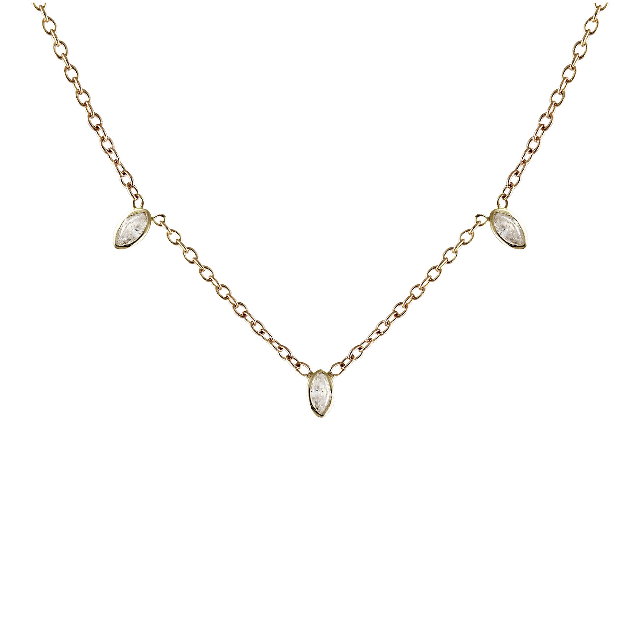 DIAMOND MARQUISE TRIO NECKLACE