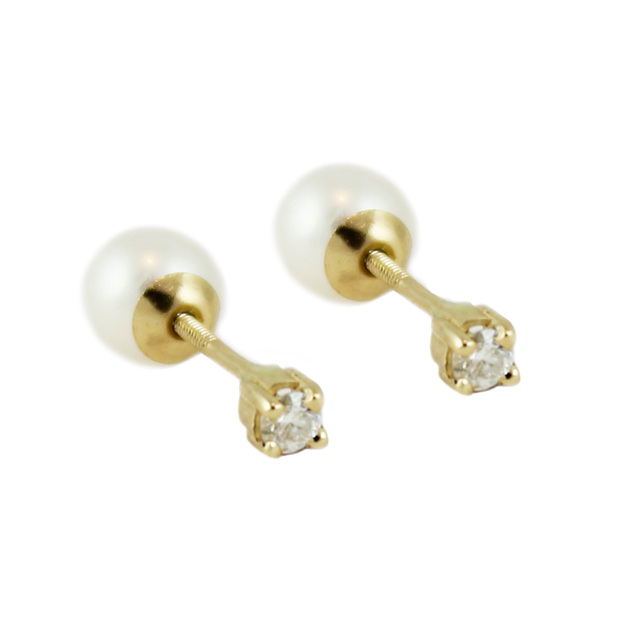 DIAMOND WITH PEARL BACKING STUDS