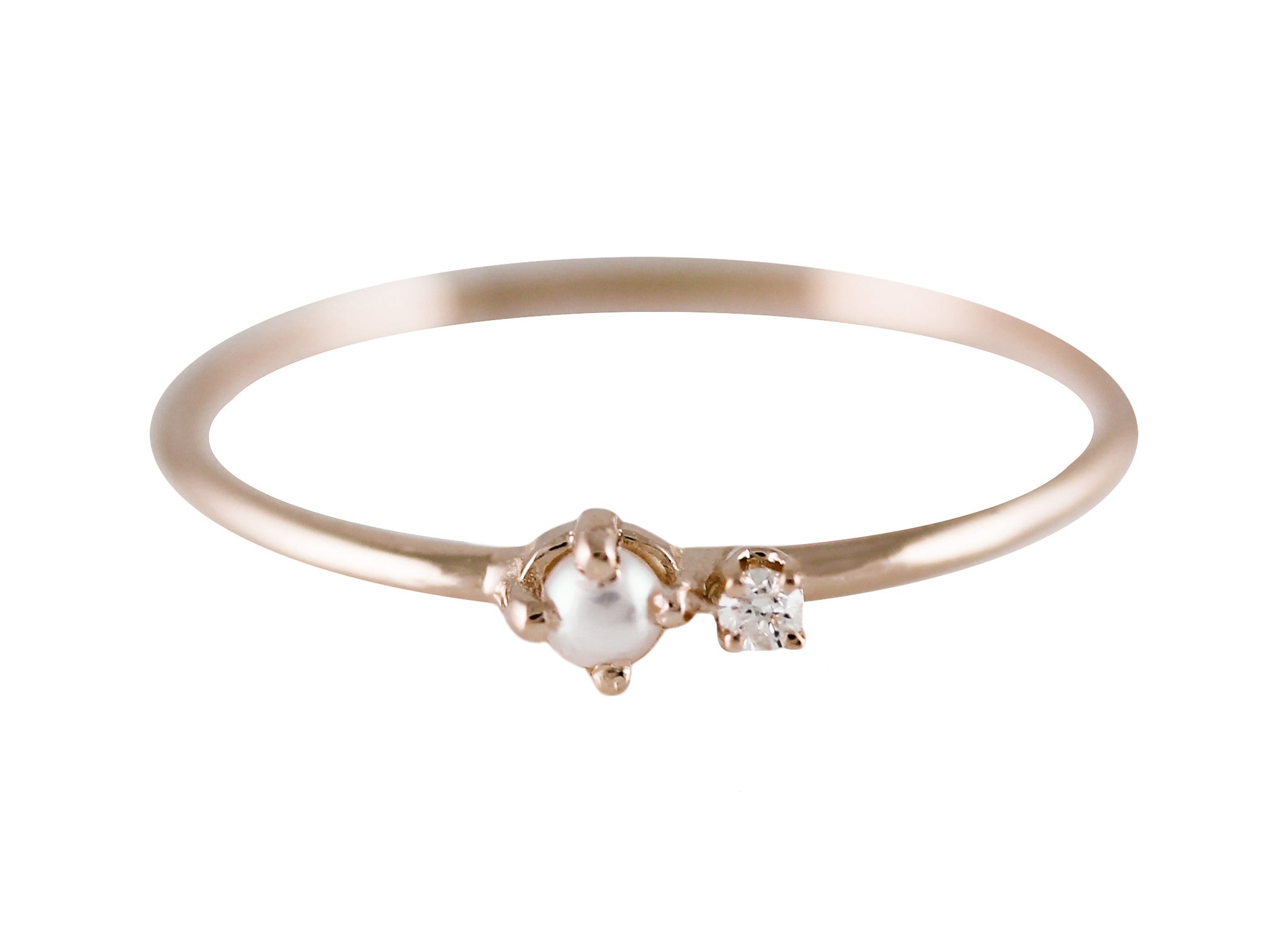 DUOPLO PEARL WITH DIAMOND RING