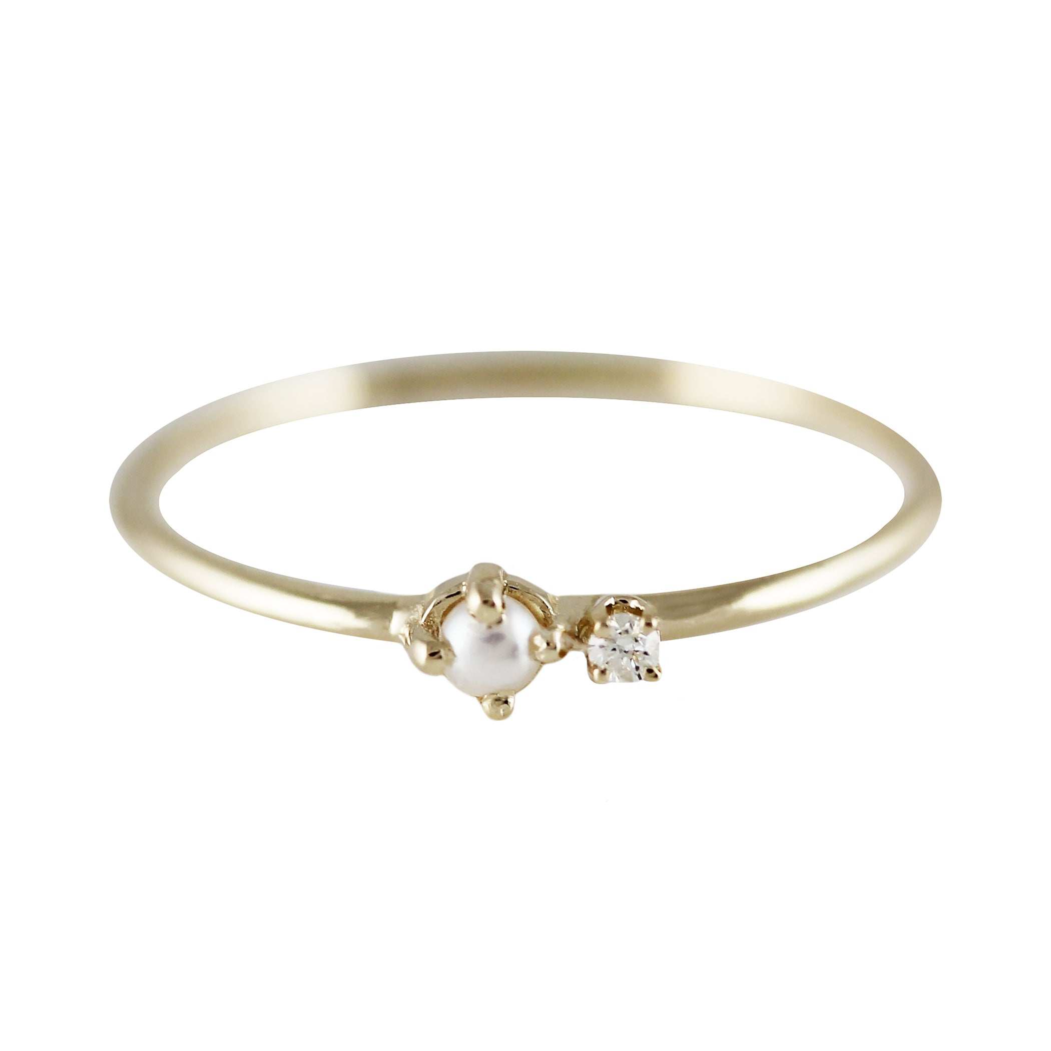 DUOPLO PEARL WITH DIAMOND RING