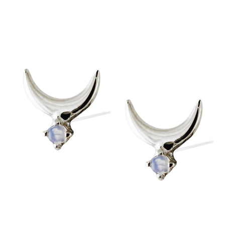 14K MOON STUDS