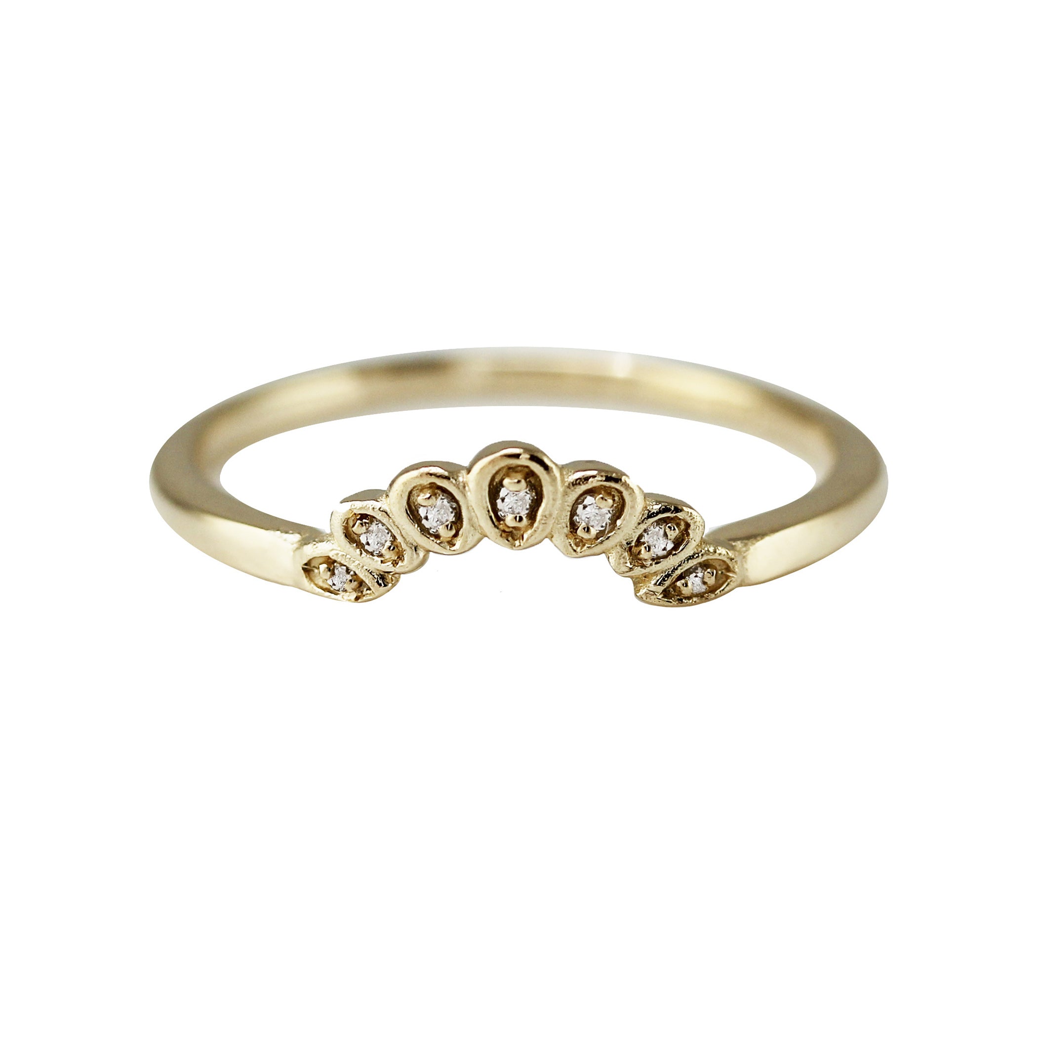 14K FAN DIAMOND BAND RING