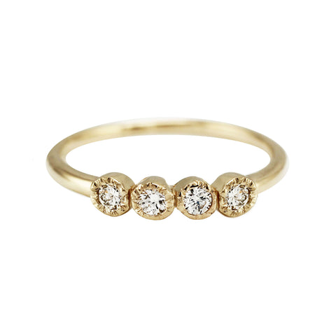 14K FAN DIAMOND BAND RING