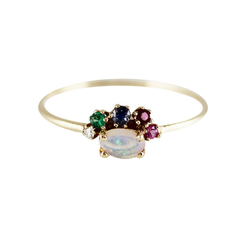 5 SMALL ROUND OPAL RING