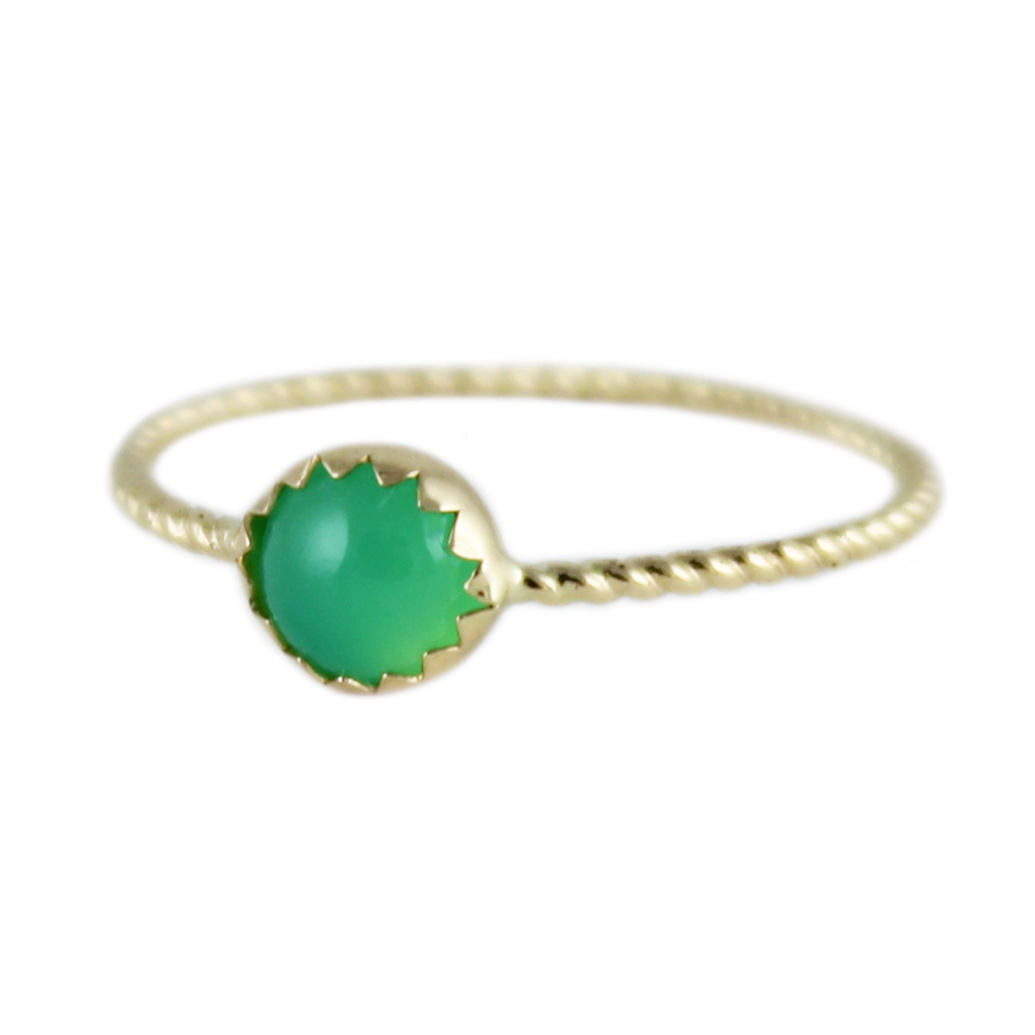 GOLDEN CHRYSOPRASE RING