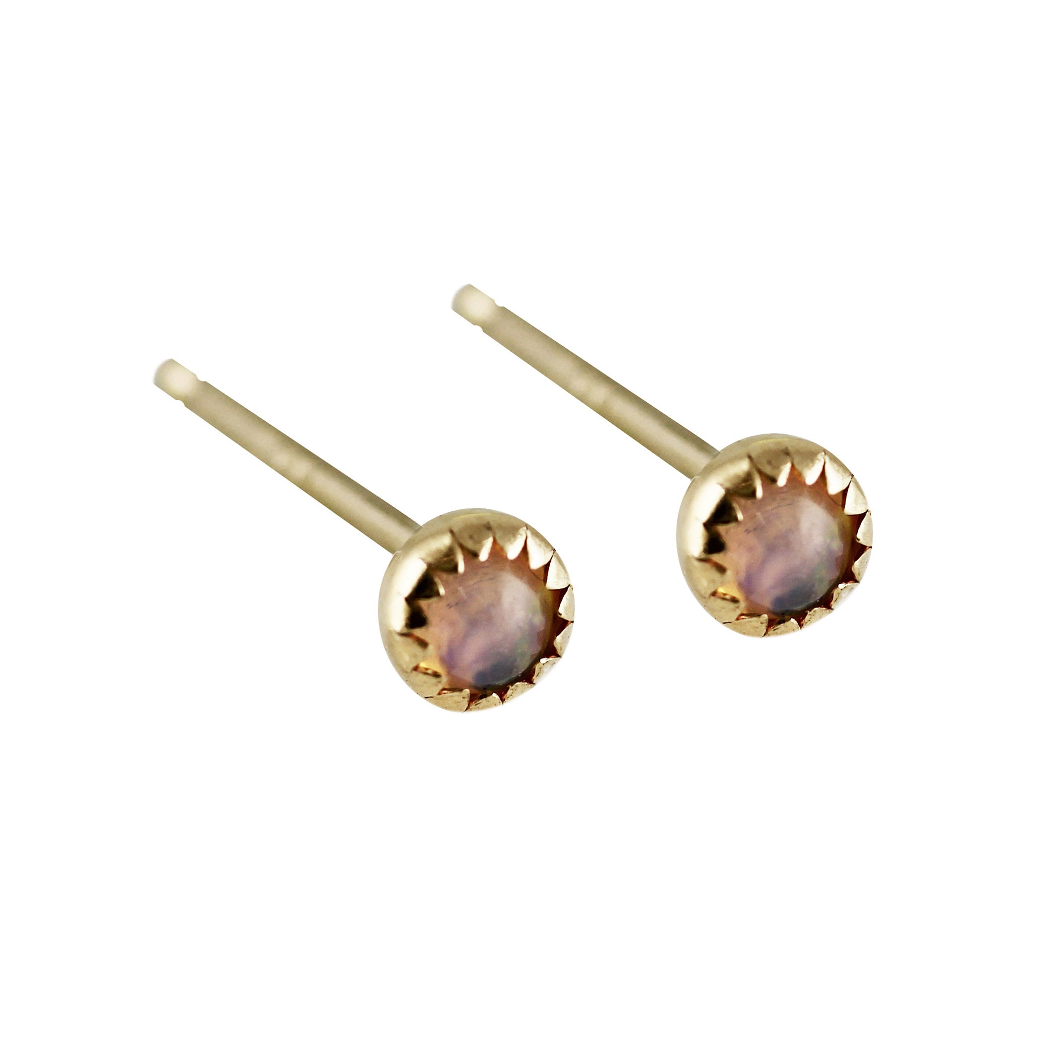 14K GOLDEN OPAL STUDS