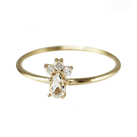 14K FAN DIAMOND BAND RING