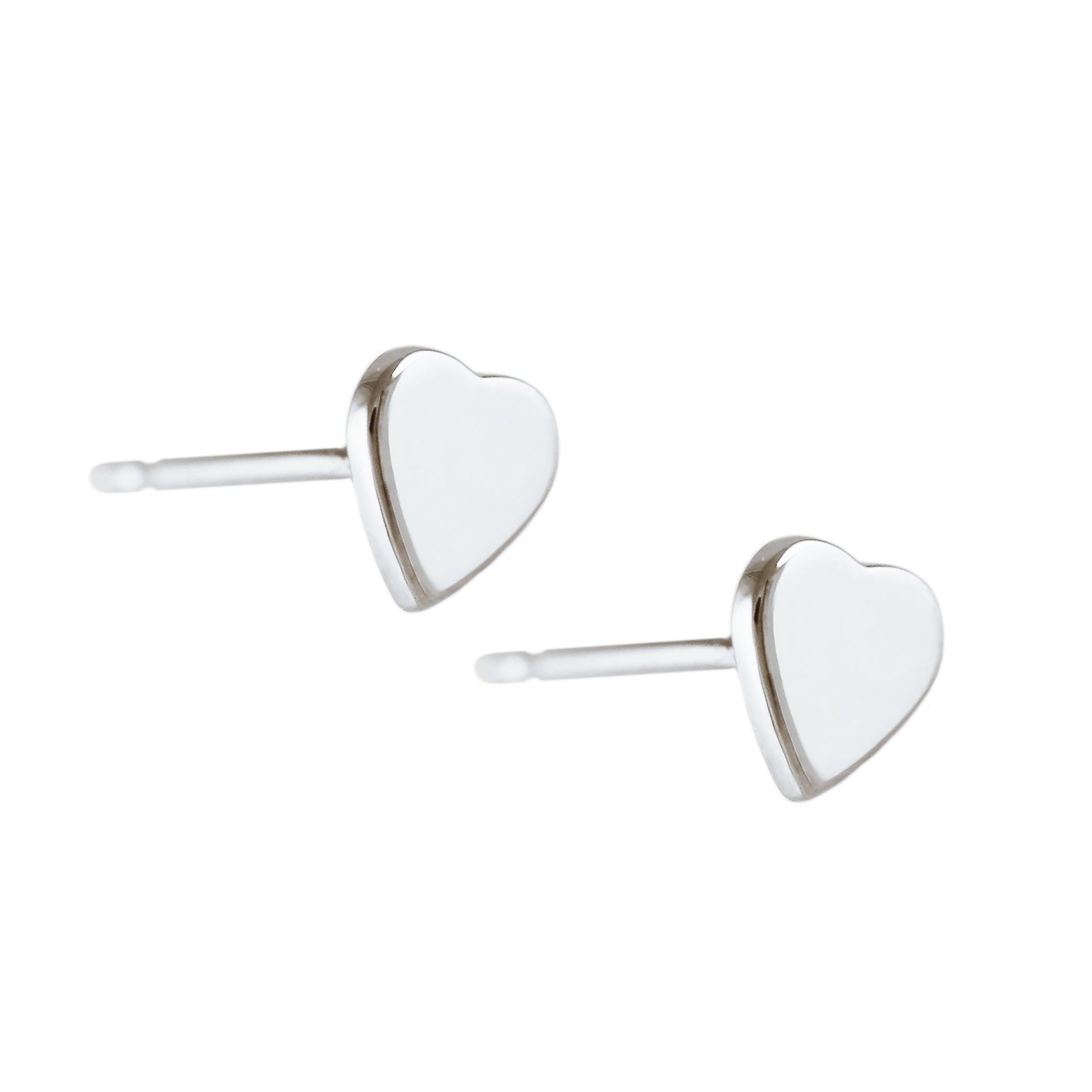 SILVER HEART STUDS