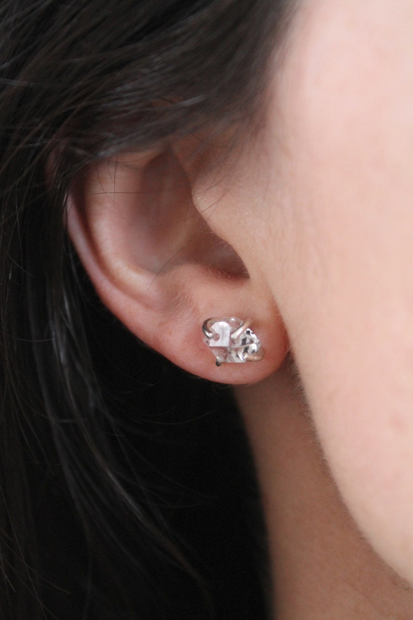 HERKIMER DIAMOND SILVER STUDS