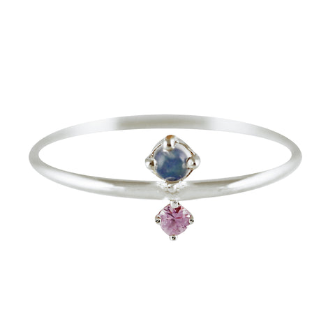 JUMELLE OPAL AND SAPPHIRE RING