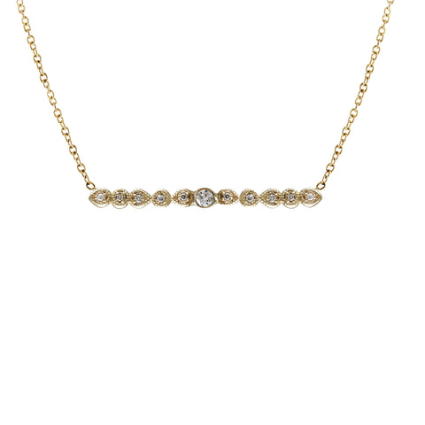 14K TURQUOISE ENAMEL STATION BEAD NECKLACE