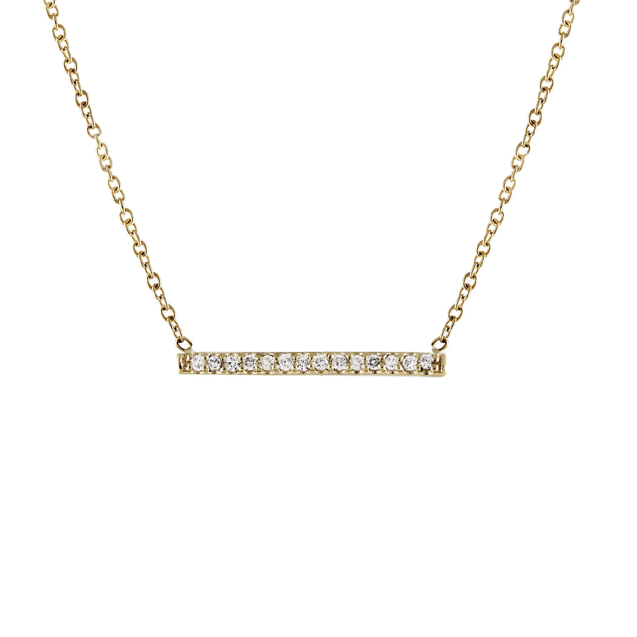LONG WHITE DIAMONDS BAR NECKLACE