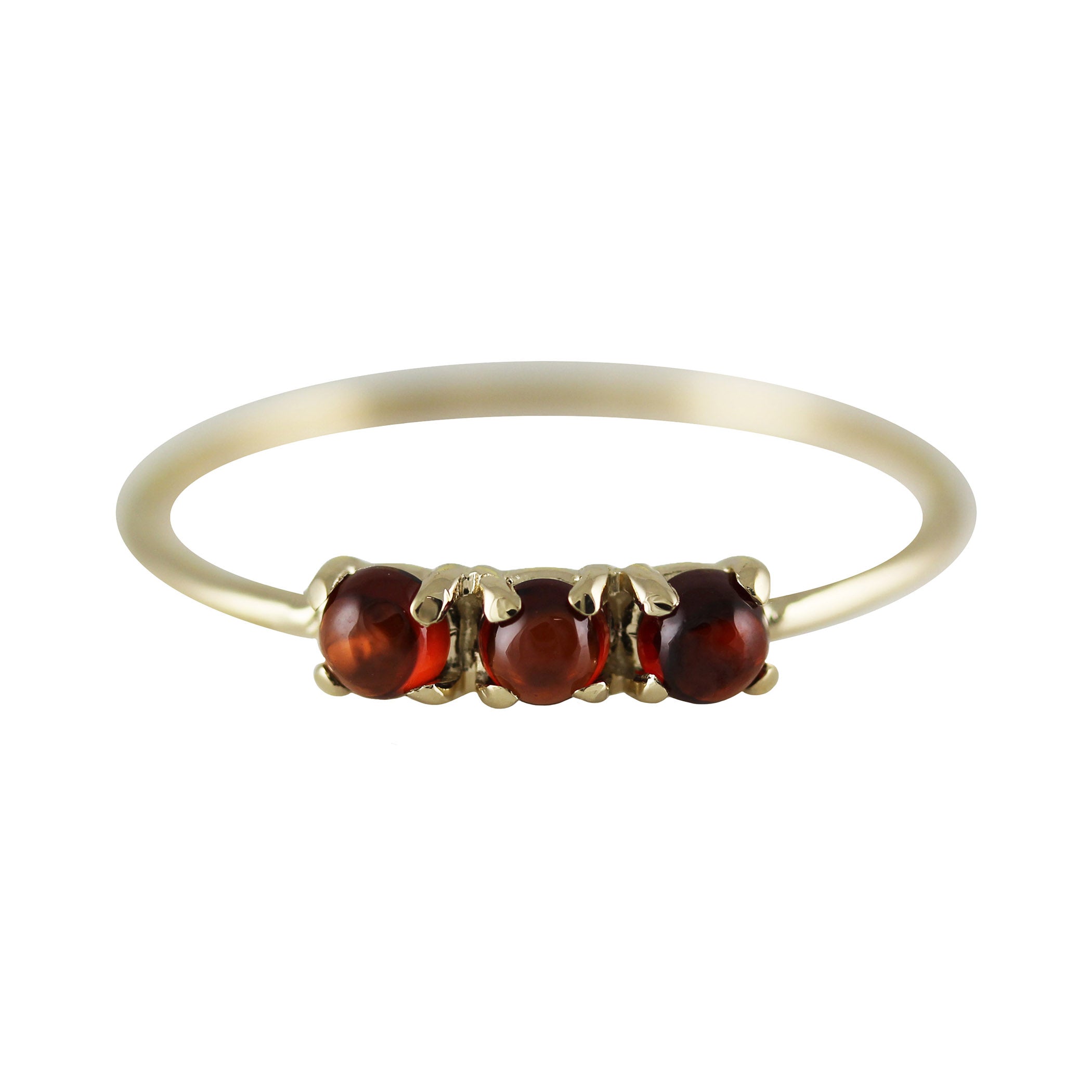MEDIUM TRIO GARNET RING