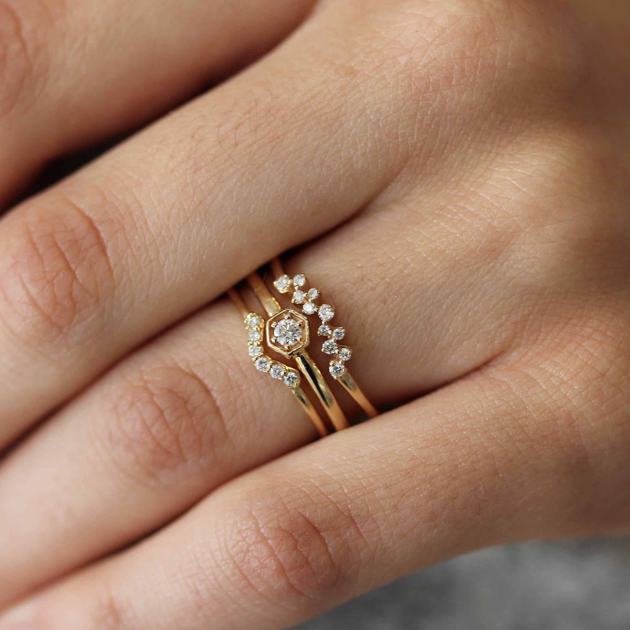 HEXAGONAL WHITE DIAMOND BAND