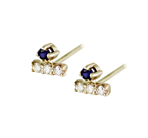 14K 2MM BEAD ACCENT THREADER EARRINGS