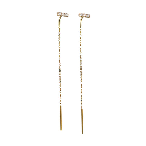 14K BOX CHAIN THREADER EARRINGS