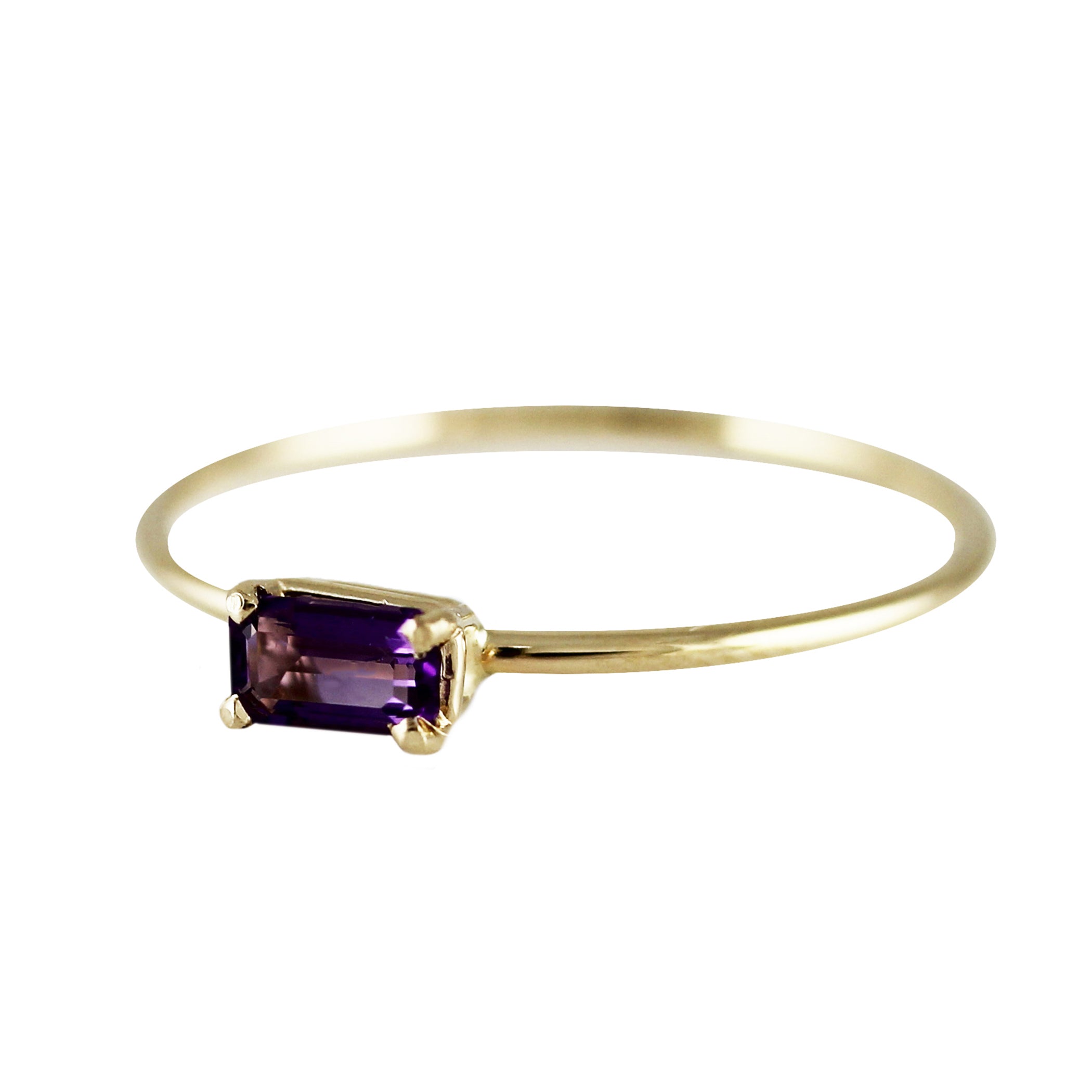 14K AMETHYST OCTAGON RING