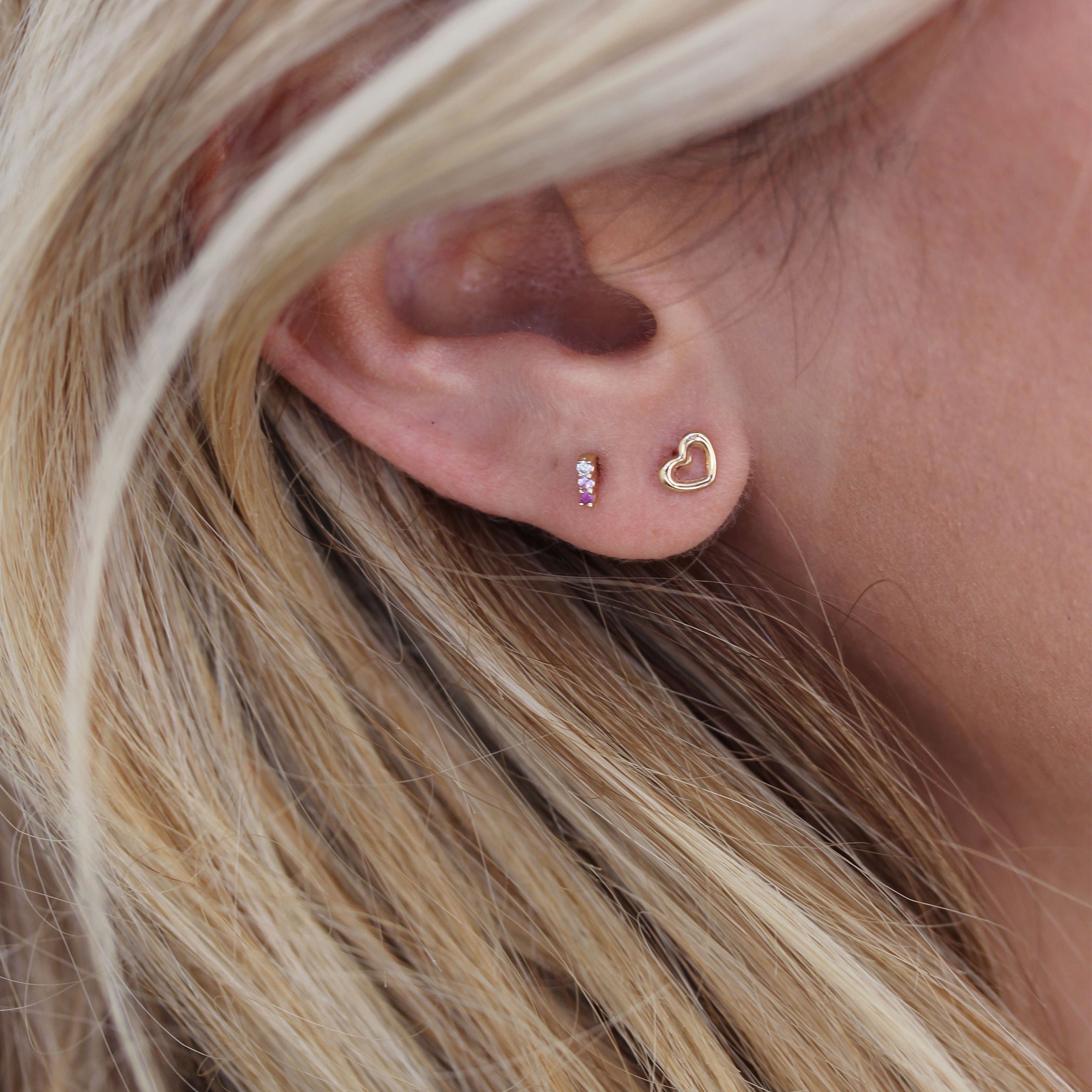 PINK SAPPHIRE OMBRE STUDS