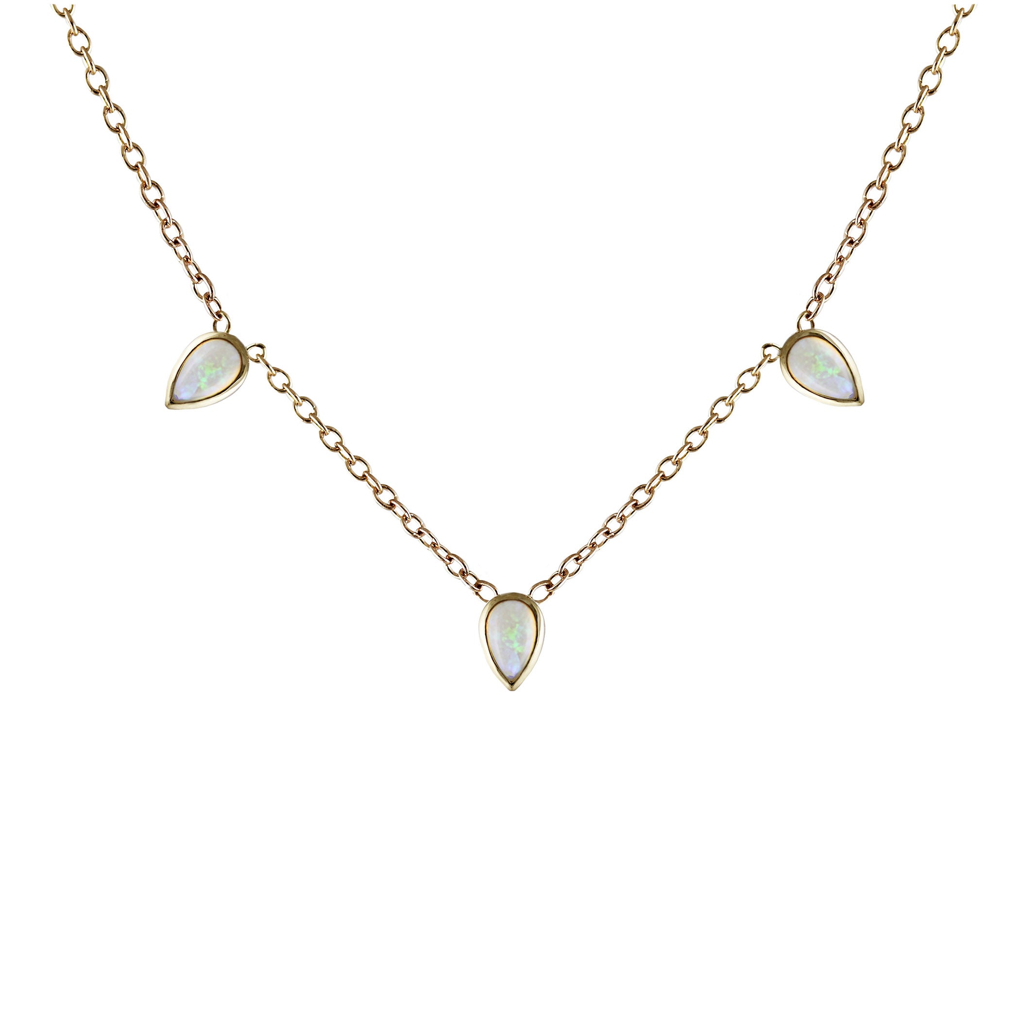 OPAL PEAR TRIO NECKLACE