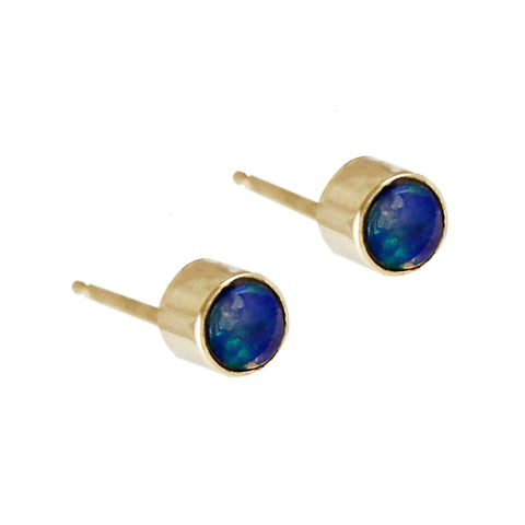 14K GOLDEN OPAL STUDS