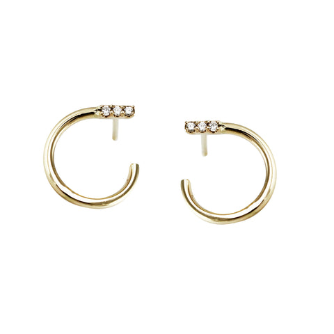 14K OPEN HEART STUDS