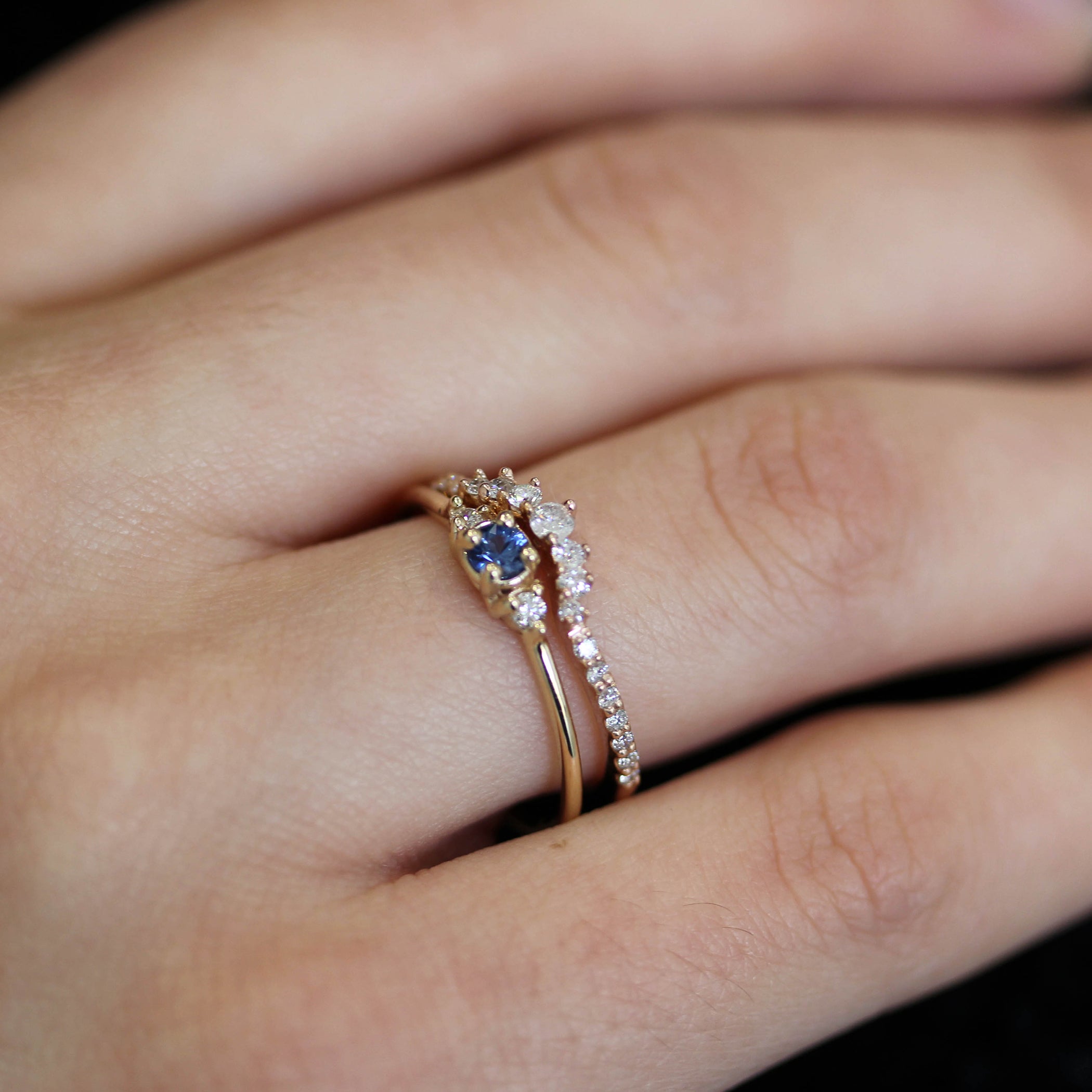 14K PETITE DIAMOND TIARA WITH SIDE PAVE BAND