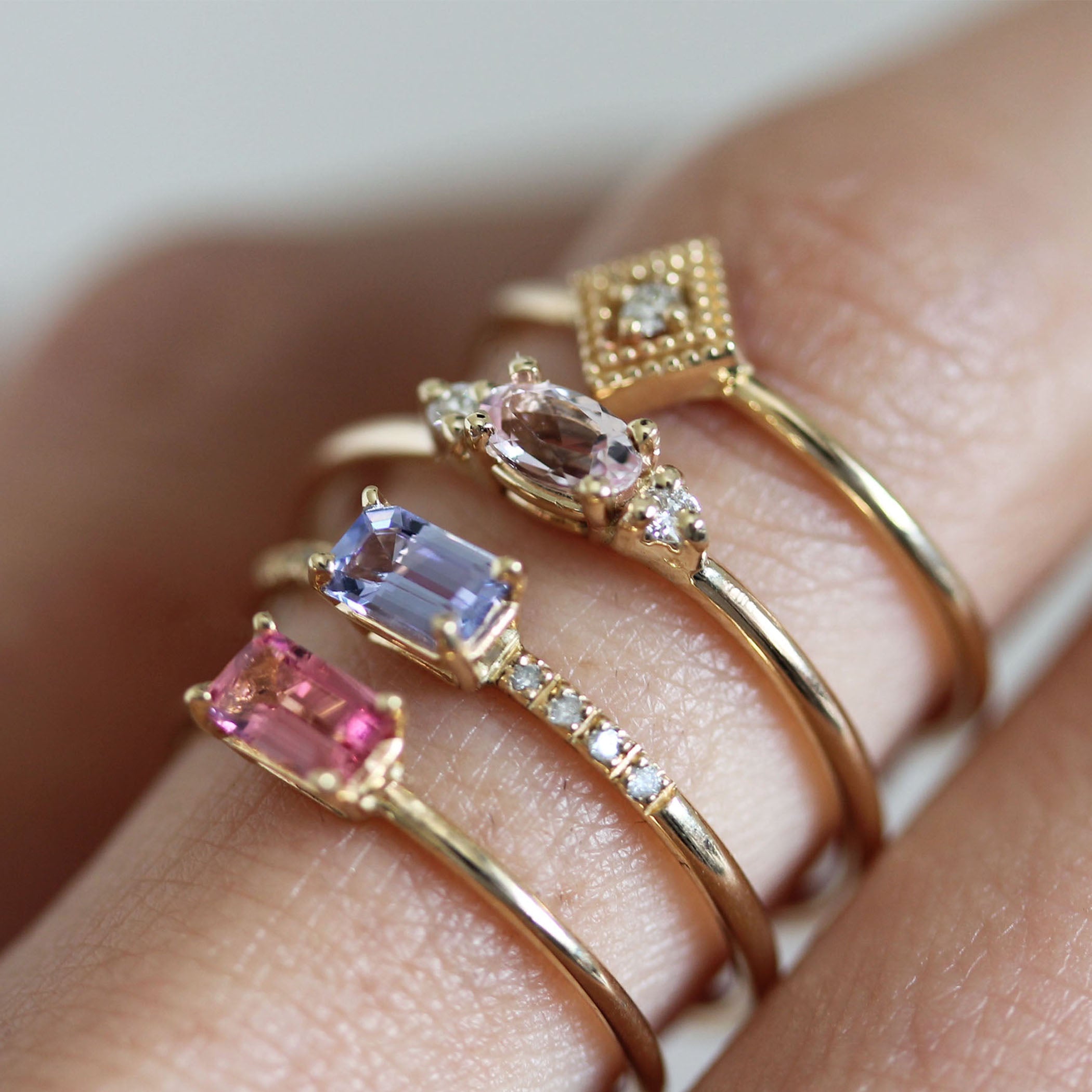 OCTAGON PINK TOURMALINE RING