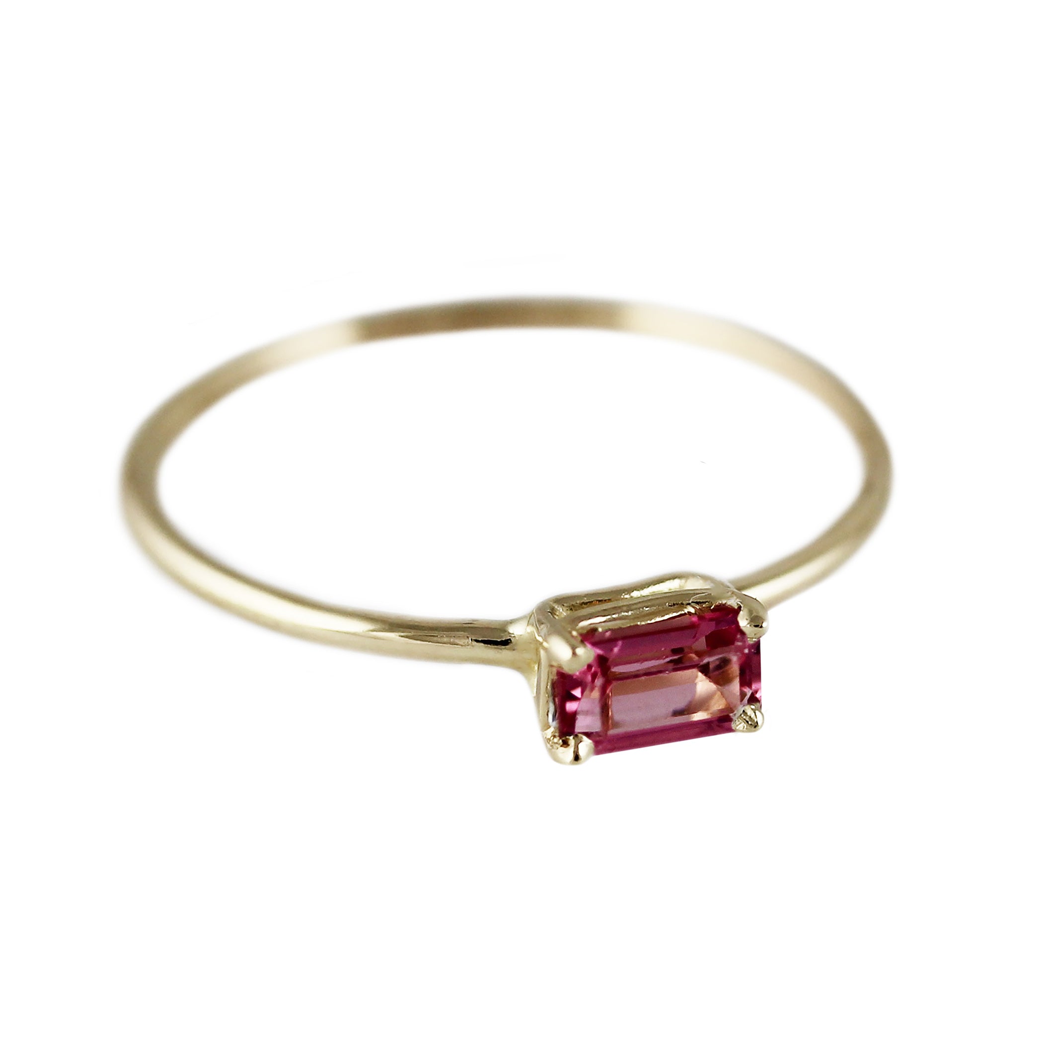 OCTAGON PINK TOURMALINE RING