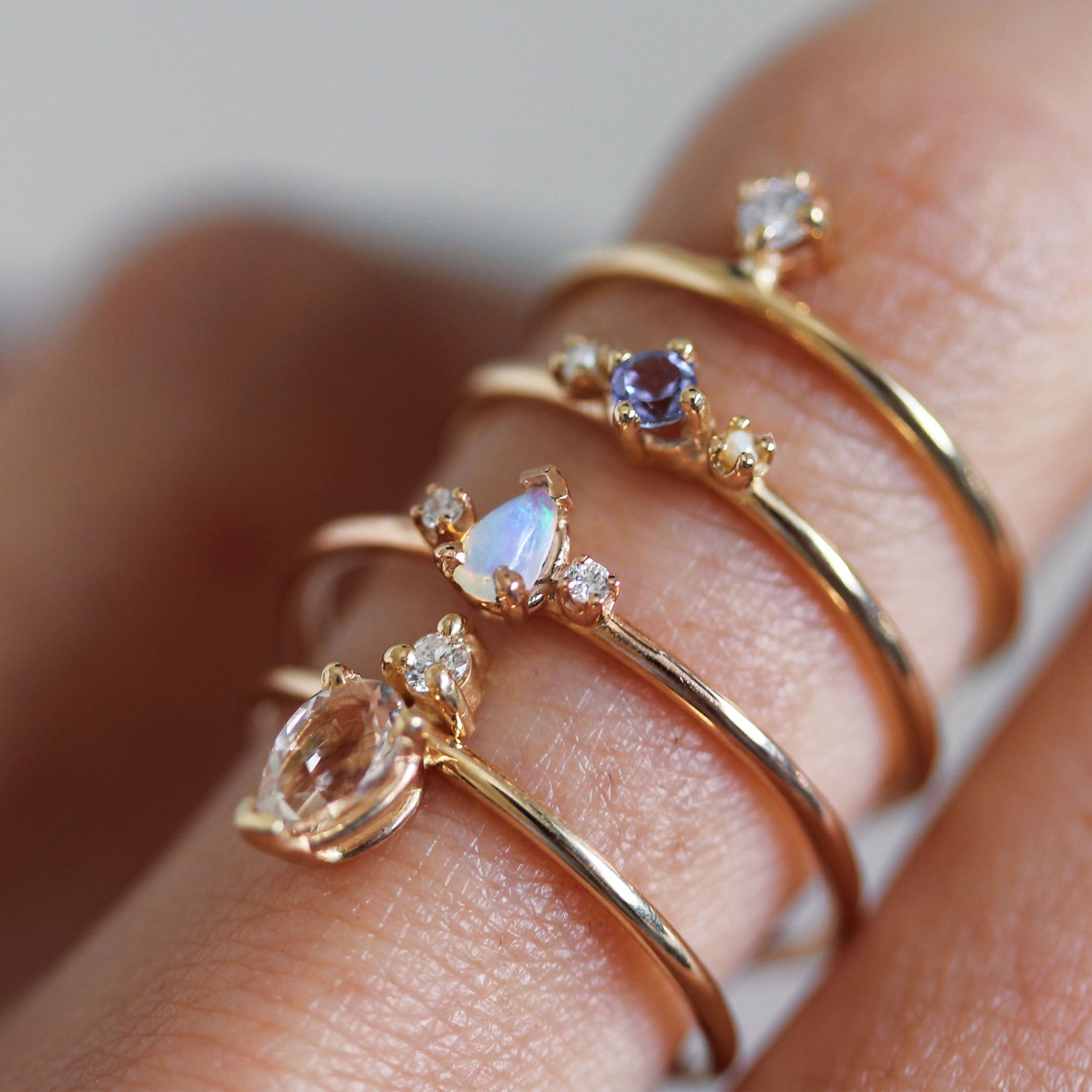 THEA TANZANITE WITH PEARLS RING