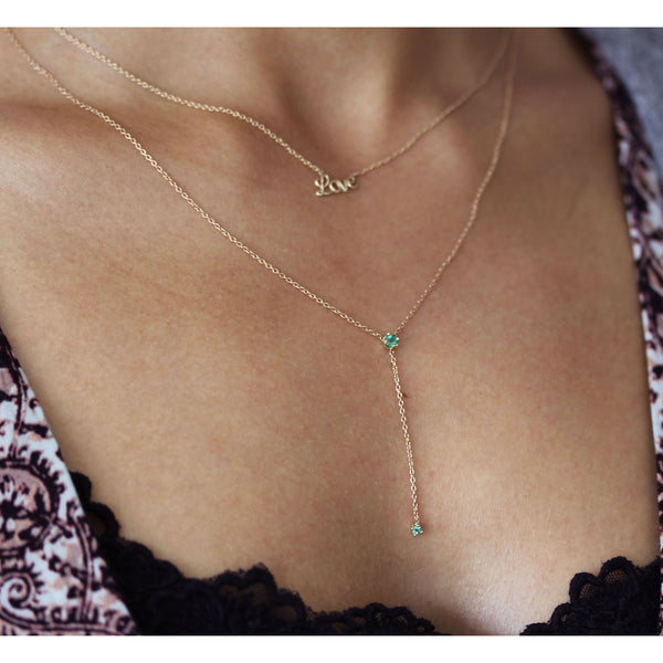 Emerald lariat necklace store