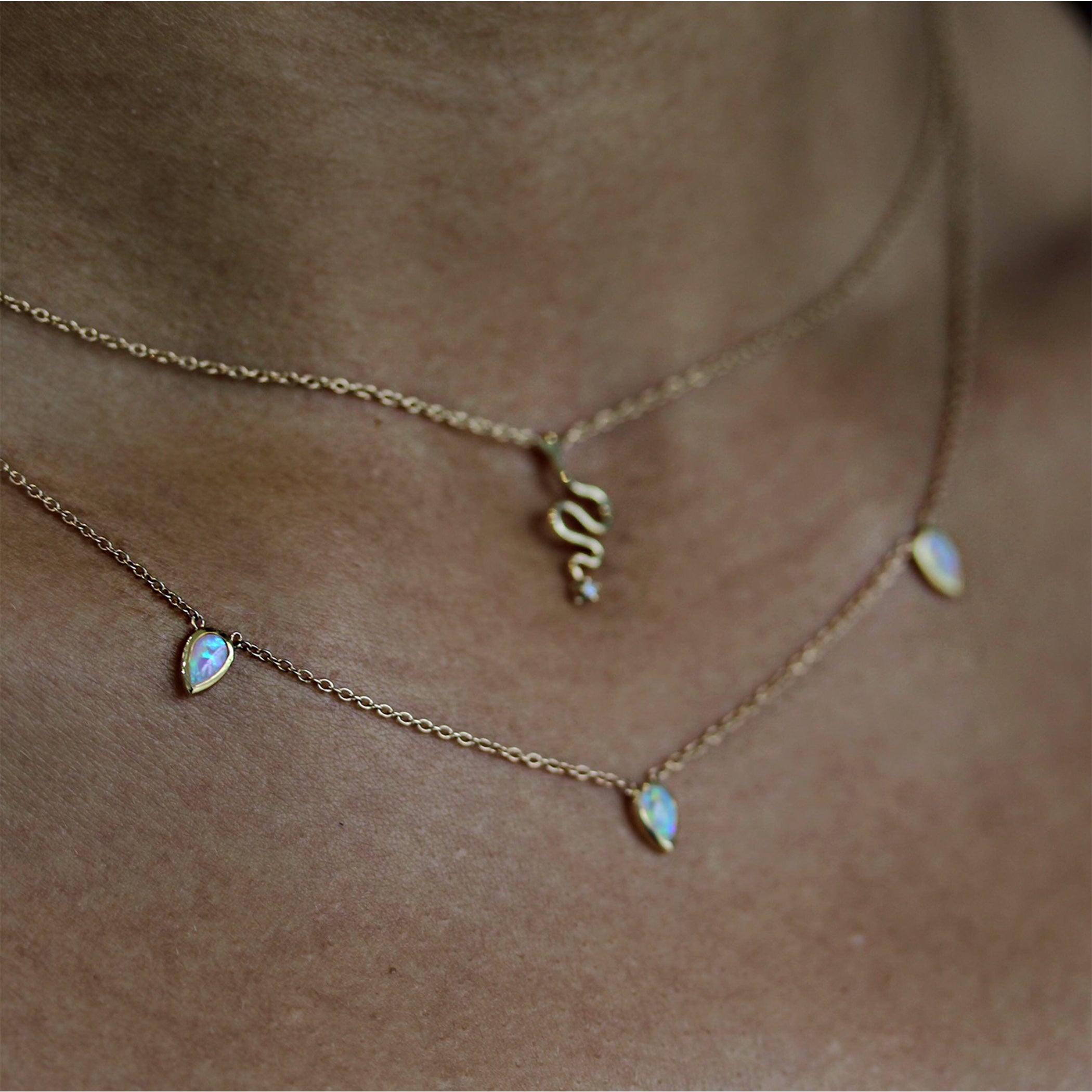 OPAL PEAR TRIO NECKLACE