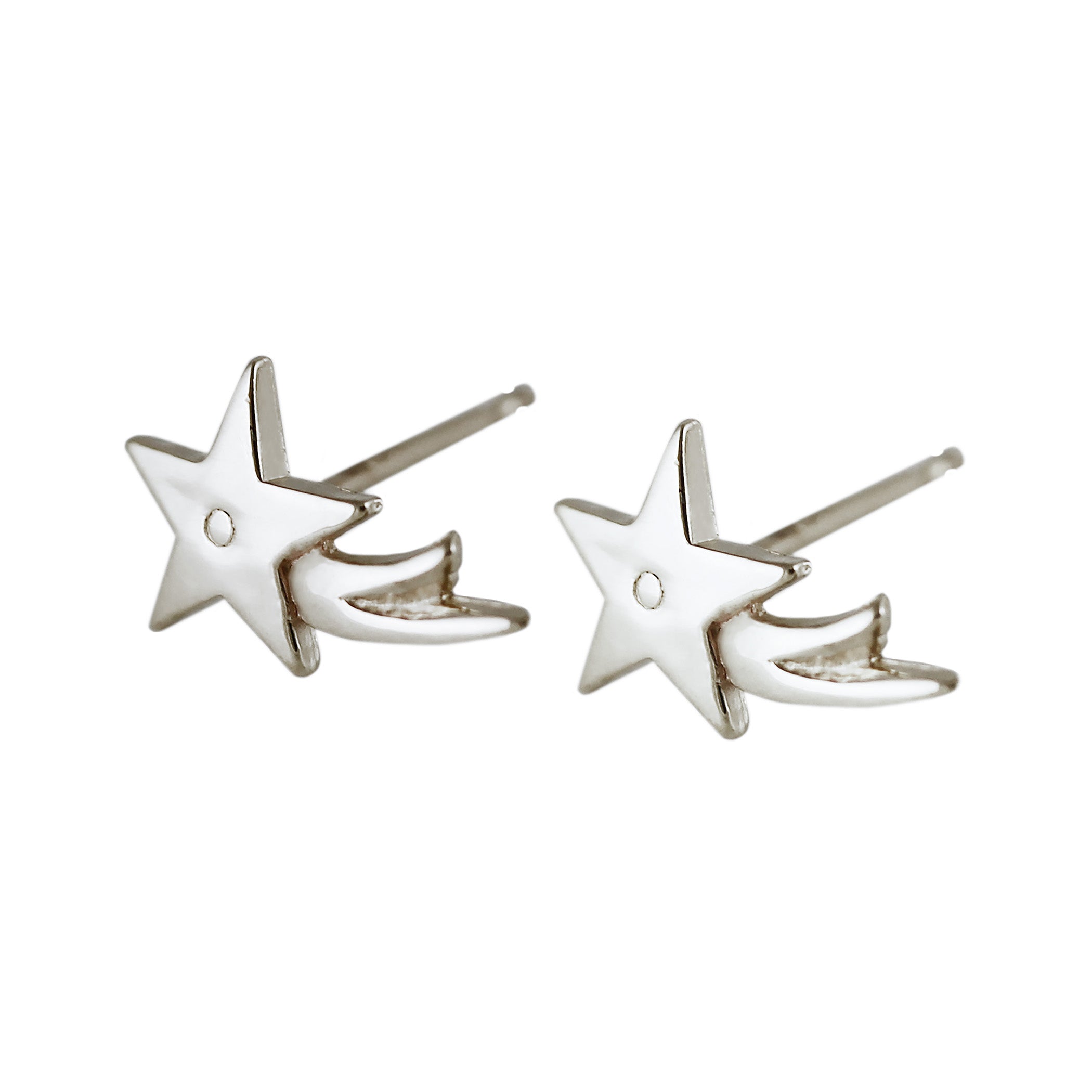 SILVER SHOOTING STAR STUDS