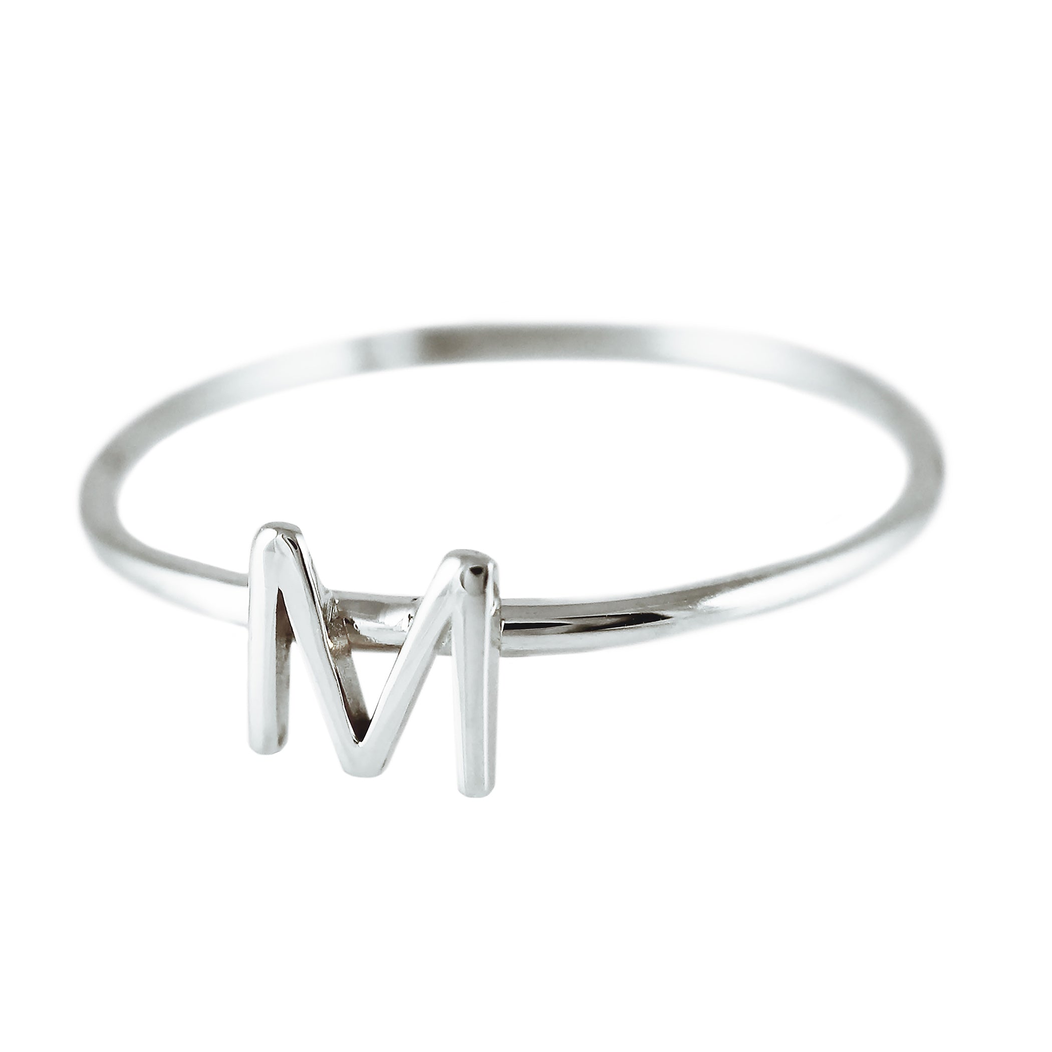 SILVER INITIAL RING