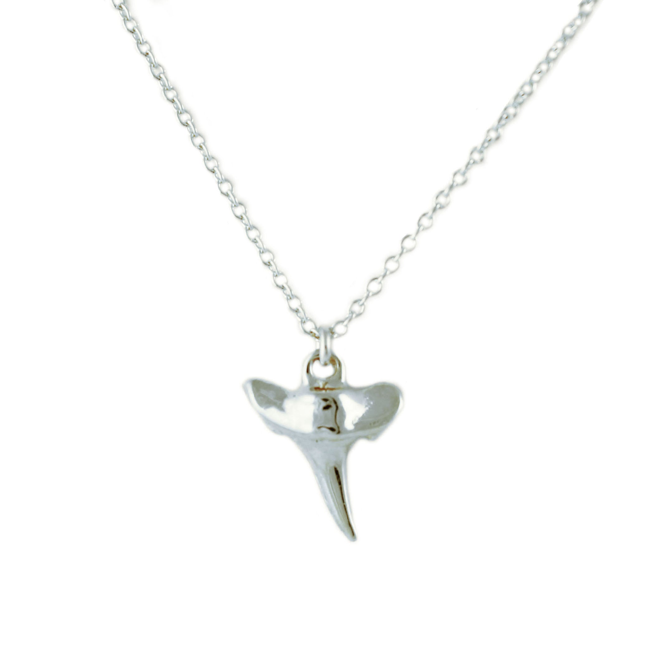 SILVER SHARK TOOTH NECKLACE