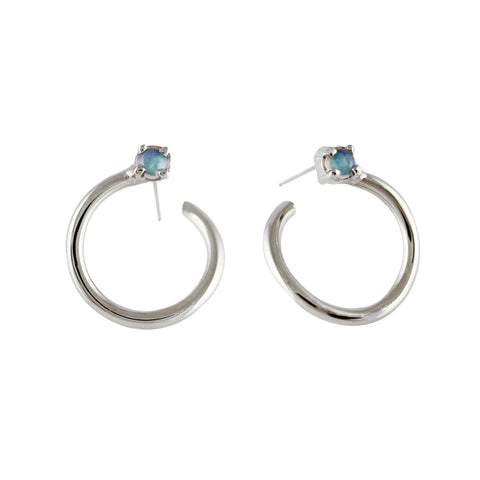 ABBY TOPAZ SILVER STUDS