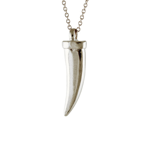 SILVER SHARK TOOTH NECKLACE