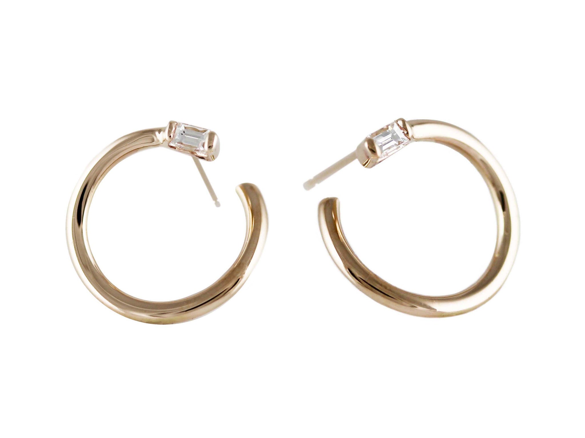 SLIP ON DIAMOND BAGUETTE STUDS