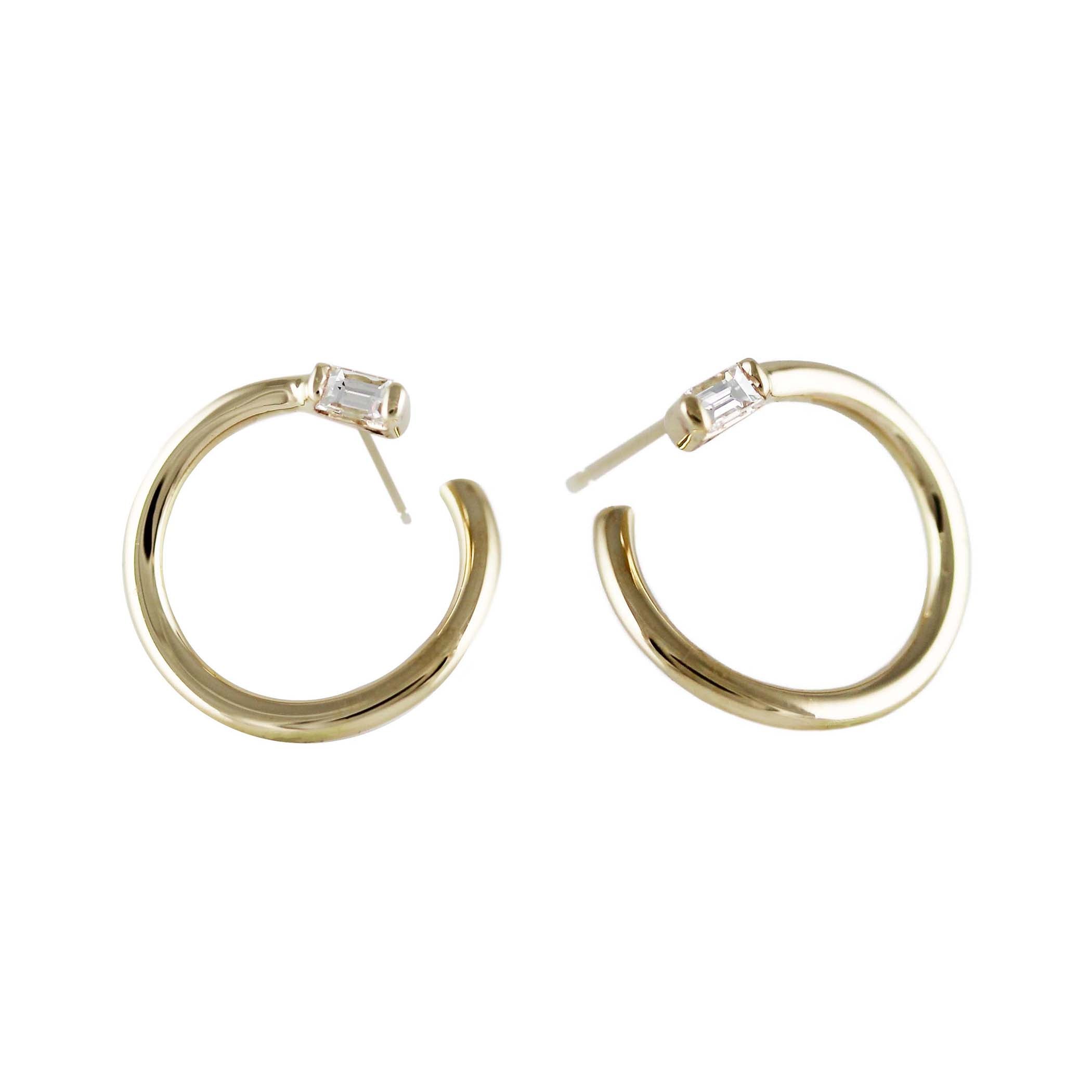 SLIP ON DIAMOND BAGUETTE STUDS