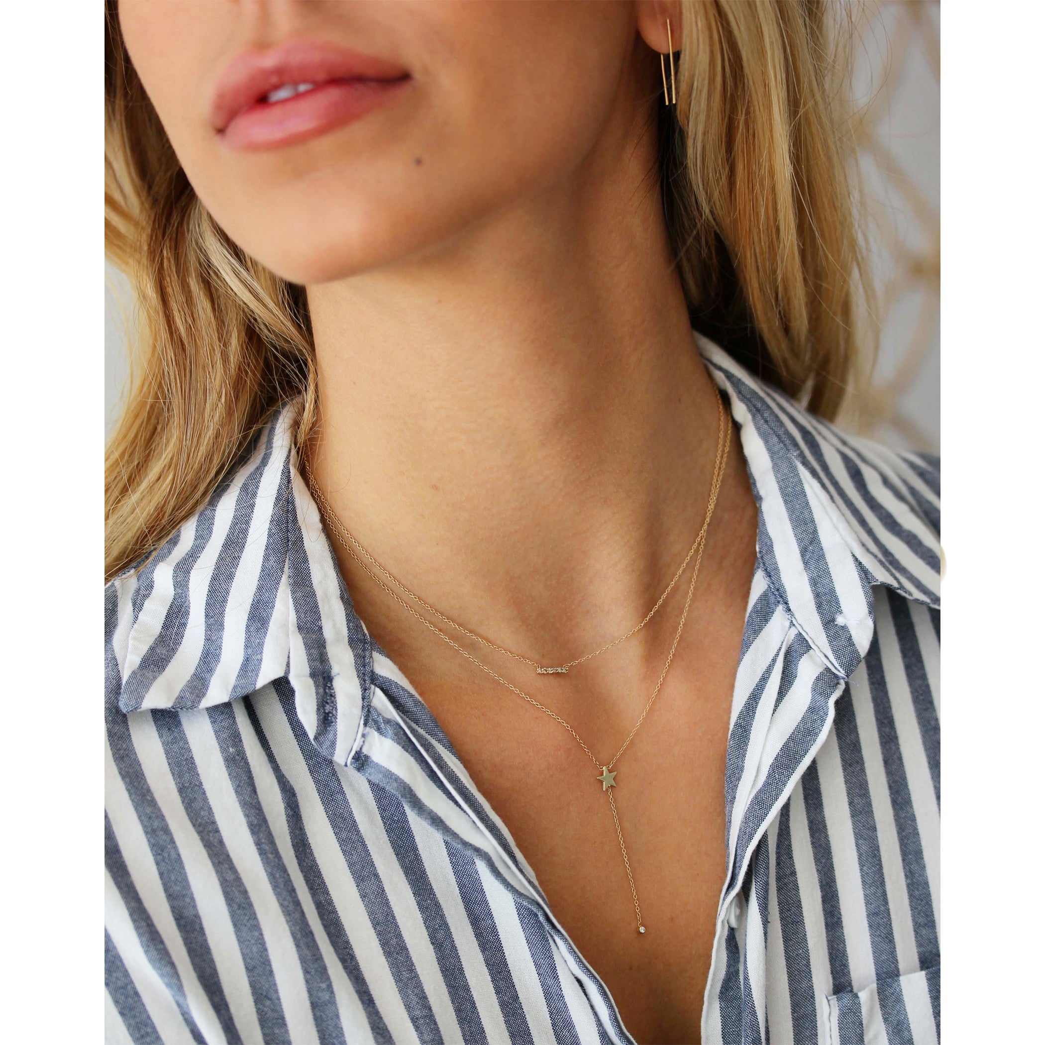 STAR LARIAT WITH DIAMOND END