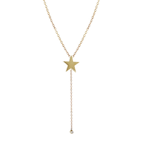 STAR LARIAT WITH DIAMOND END
