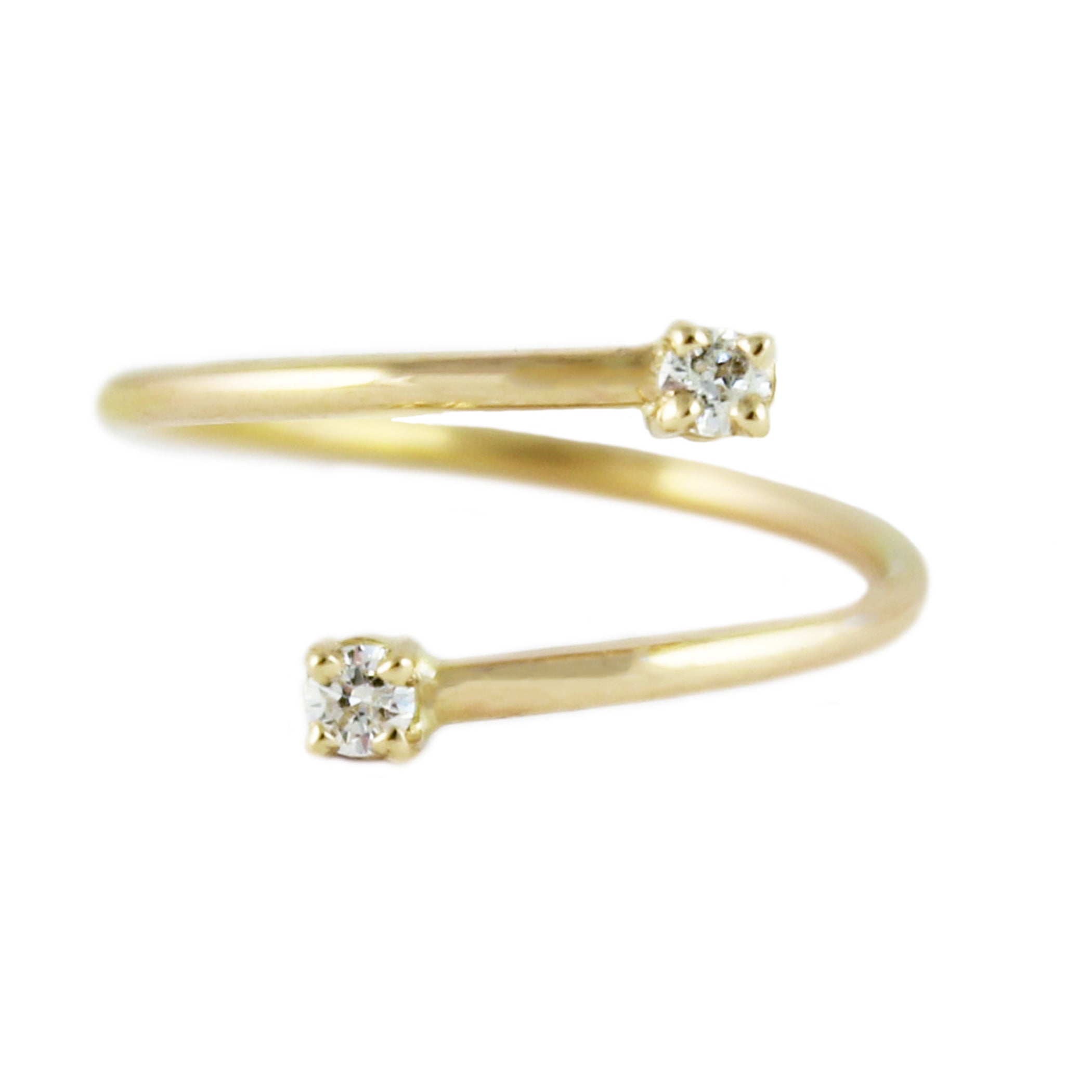 SWIRL WITH DIAMOND ENDS RING