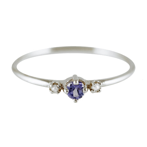 IOLITE TRILLION SILVER RING